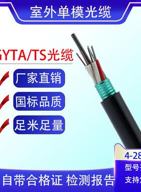 GYTA/GYTS光缆室外单模4/6/8/12/24/48芯光纤轻铠装架空管道光缆