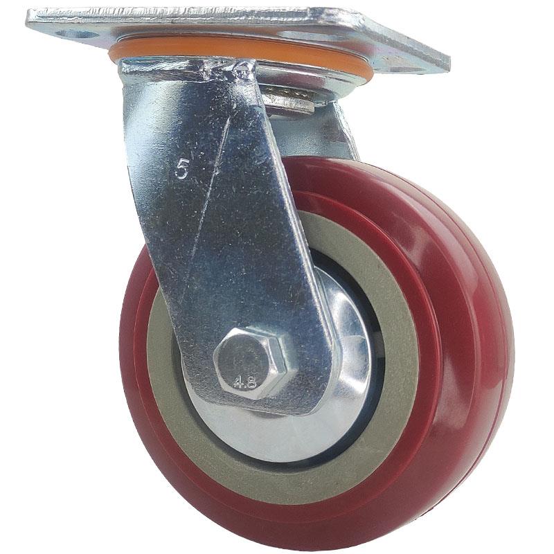 平板推车万向轮子带刹车4568寸重型转向耐磨活动方向货架脚轮轱辘