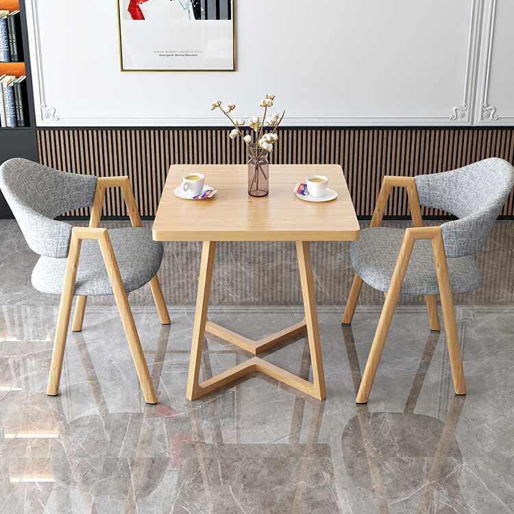 洽谈休闲桌椅组合奶茶店咖啡厅一桌二椅阳台休息区正方形商用接待