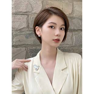 假发短发女性自然全真发全发带真发甜美时尚韩国部分发型套装女模