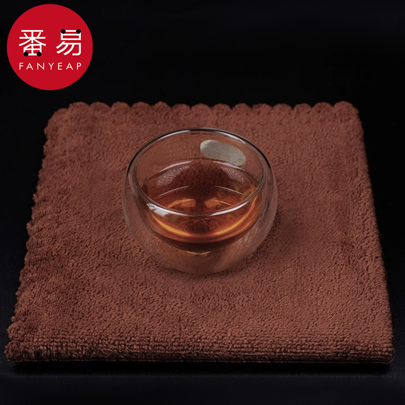 茶巾AE1S242-茶具配件功夫茶布吸水毛巾茶台垫方形茶几桌布抹布