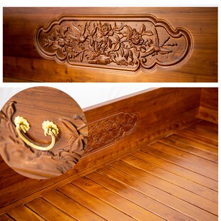 老榆木罗汉床实木新中r式雕花伸缩推拉两用多功能沙发床茶罗汉榻