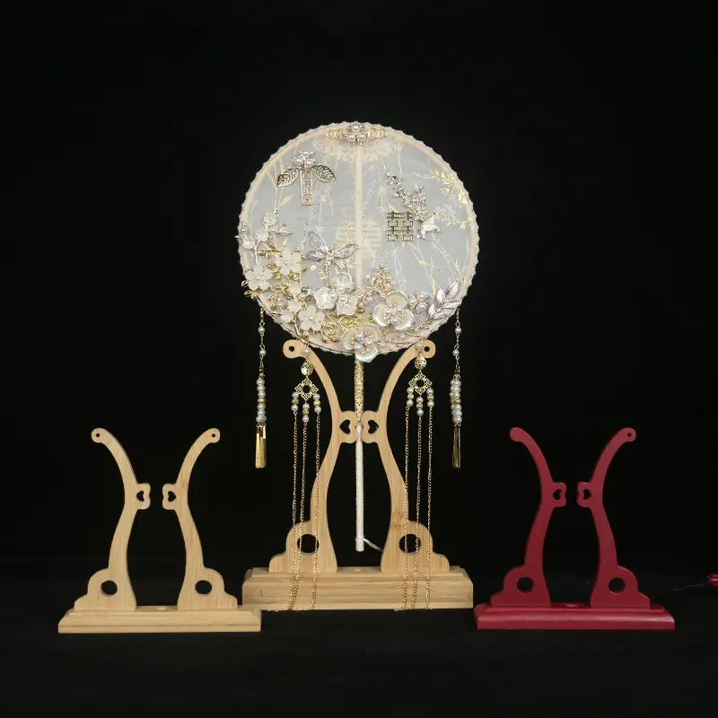 楠竹扇架古风团扇支架扇子扇托折扇架可拆卸竹制展示架