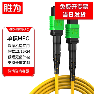 胜为单模MPO/APC光纤跳线母头