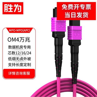 胜为MPO/APC光纤跳线母头智算400G 800G数据中心12芯OM4 typeB低烟无卤3.0mm MPO/APC-MPO/APC SW-164MA-1M