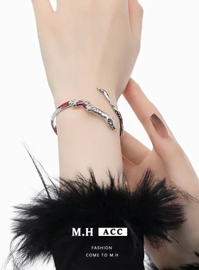 新年红色滴油蛇时尚手镯轻奢高级感手链ins小众设计手饰