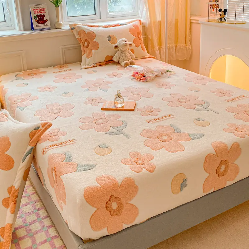 雪花绒床笠牛奶绒全包裹单件加厚床笠学生宿舍新款床单床垫保护罩