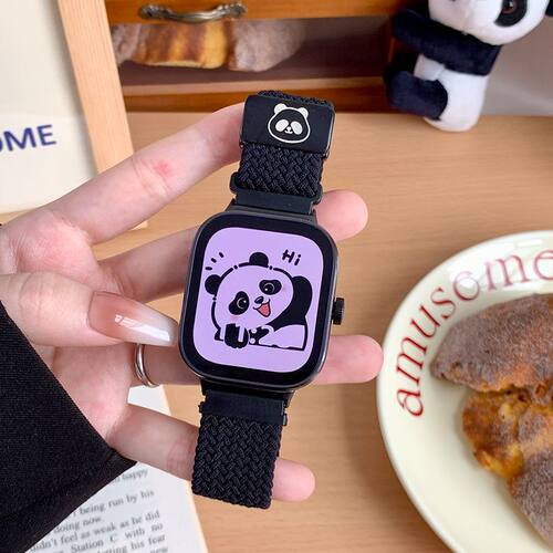 编织表带可爱熊猫适用oppo手表oppo watch2/3/4pro磁吸se新款4142