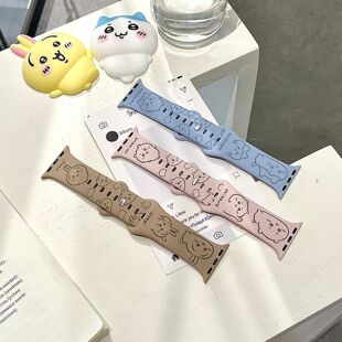 卡通chiikawa乌萨奇小八硅胶适用iwatchs11/10表带吉伊卡哇s9吉伊