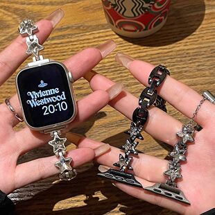镶钻星星oppowatch3/2/X/3pro/4pro手表表带高级女se金属表链适用