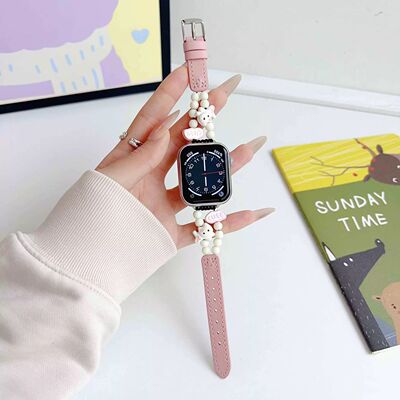 适用VIVOwatch5表带GT/3/iQOOwatch皮质手链串珠卡通时尚高级新款