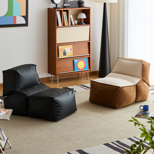 出乎生活卷卷懒人沙发现代简约客厅休闲懒人奶油阳台布艺单人沙发