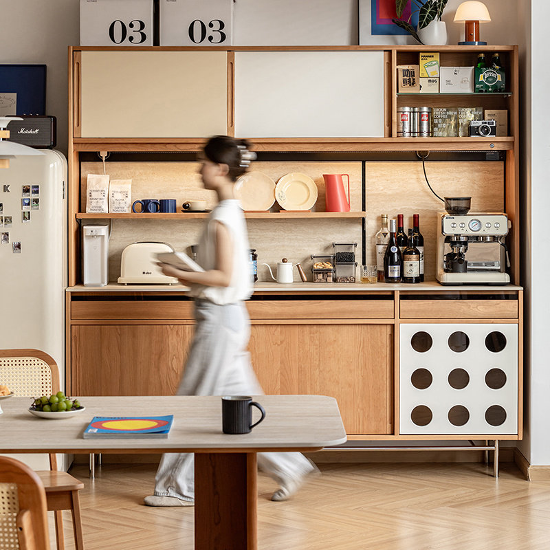 出乎生活家具时光餐边柜樱桃木储物柜茶水柜橱柜岩板中古风收纳柜,住宅家具,餐边柜,淘宝优惠券,粉丝福利购,淘宝优惠卷