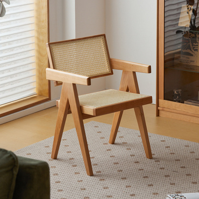 出乎生活昌迪加尔椅藤编餐椅