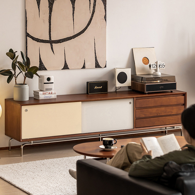 出乎生活月升电视柜北欧复古实木客厅家用收纳柜小户型电视机柜子,住宅家具,电视柜,淘宝优惠券,粉丝福利购,淘宝优惠卷