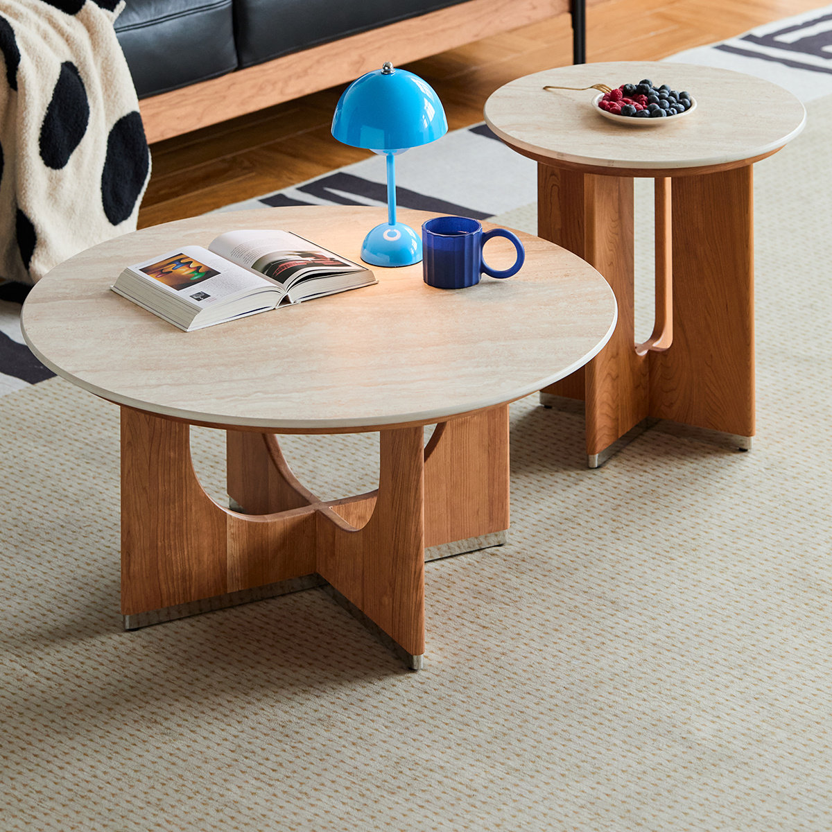 出乎生活家具贝壳茶几客厅家用樱桃木茶桌阳台桌子茶台小户型圆几,住宅家具,茶几,淘宝优惠券,粉丝福利购,淘宝优惠卷