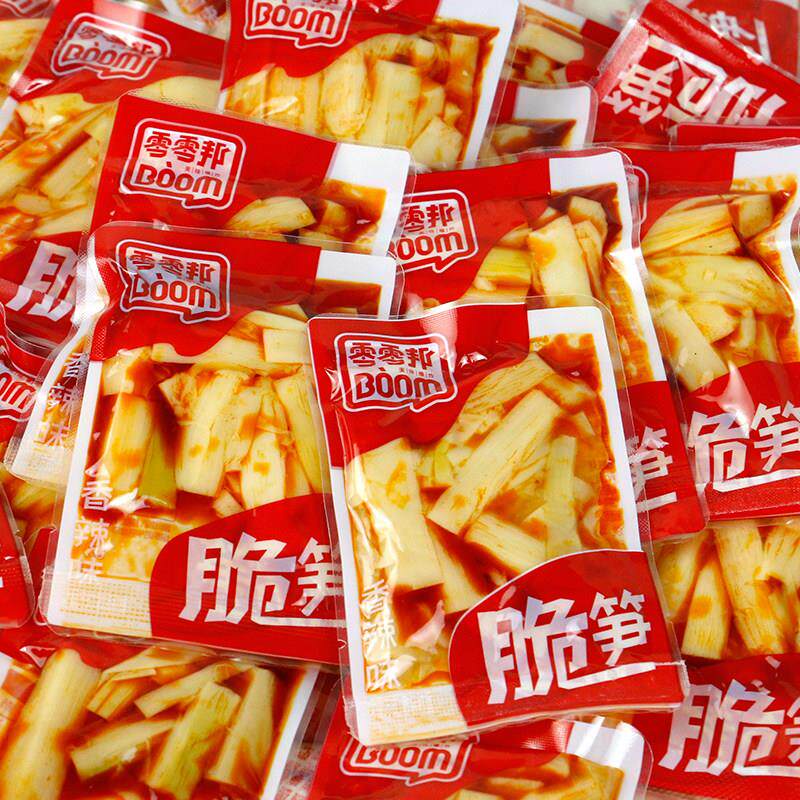 零零邦脆笋500g红油脆笋小包香辣味竹笋美味开袋即食办公休闲零食图片