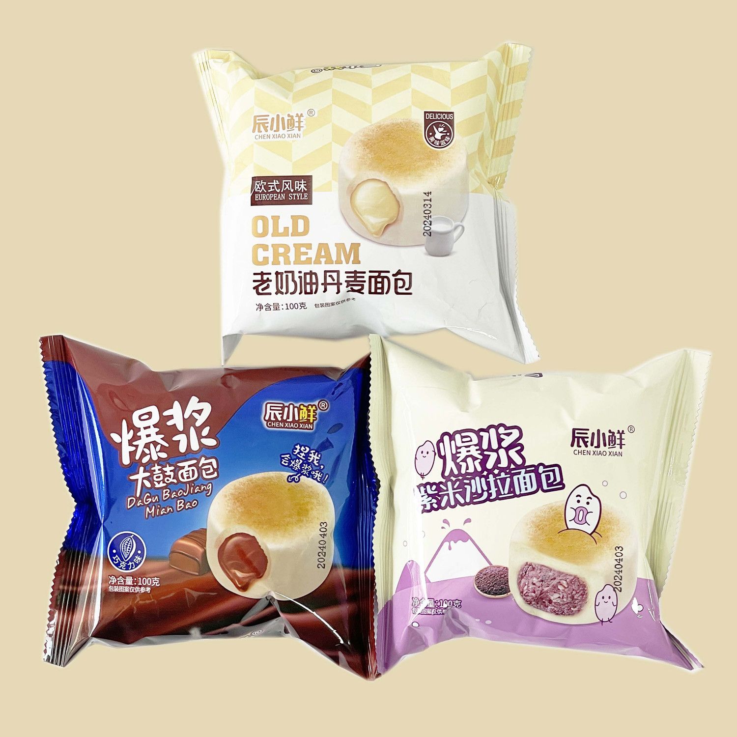 【3月产】辰小鲜面包爆浆巧克力大鼓夹心丹麦奶油早餐宿舍图片