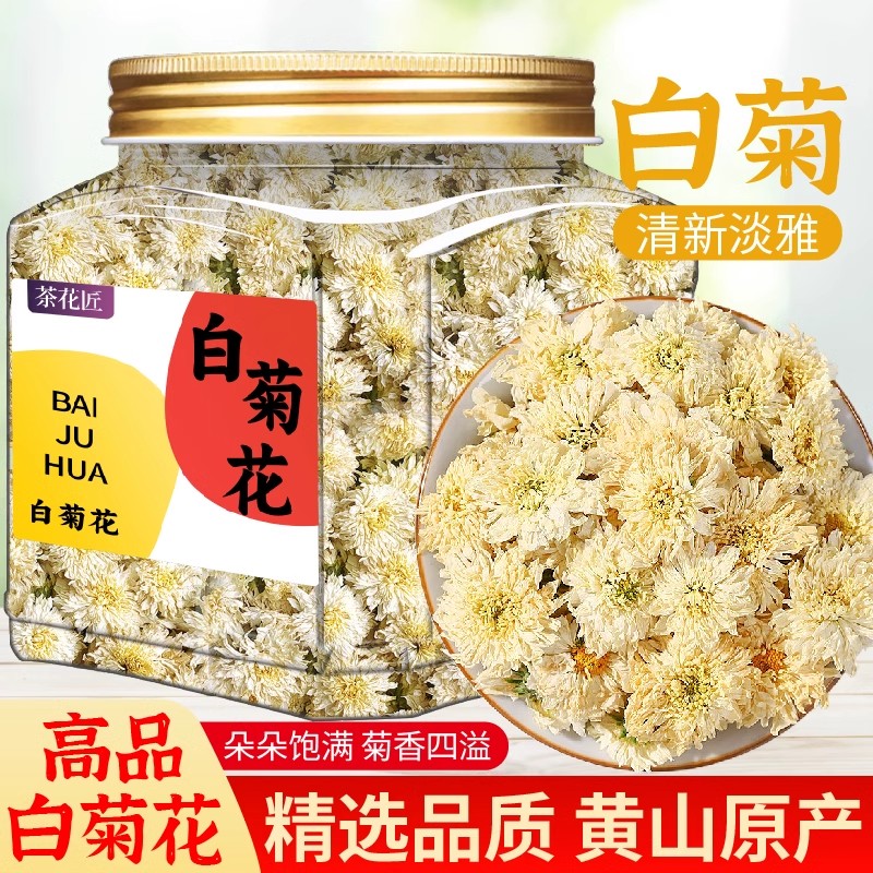 黄山贡白菊花正品金丝皇菊特500克杭白菊胎菊官方旗舰店优级花茶