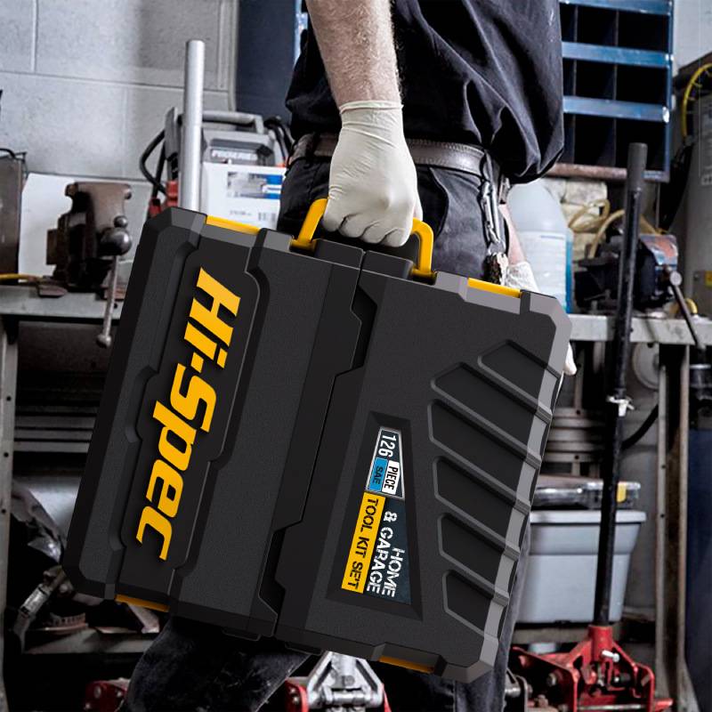 Hi-Spec  124件套套筒扳手工具组合套装公英制套管钳车载维修工具