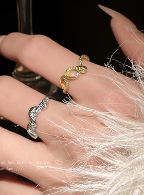 缠绕灵蛇开口戒指小众轻奢时尚气质食指戒通勤高级感新款手饰