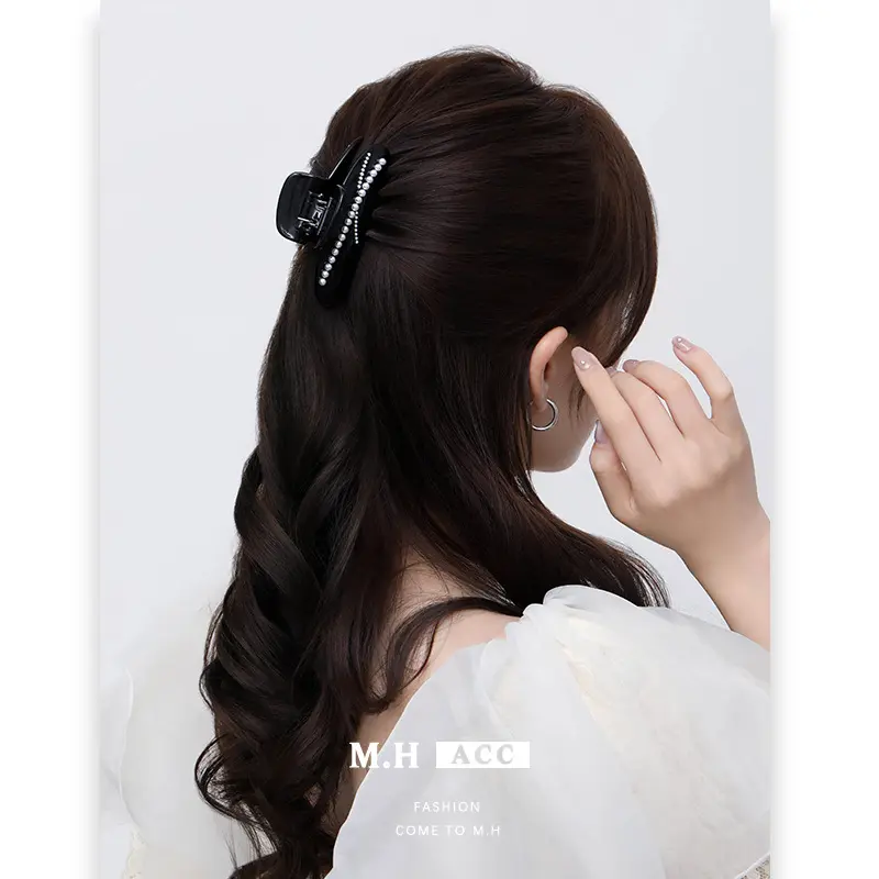 韩版ins醋酸抓夹夏季高级感新款时尚轻奢风发夹后脑勺盘发夹