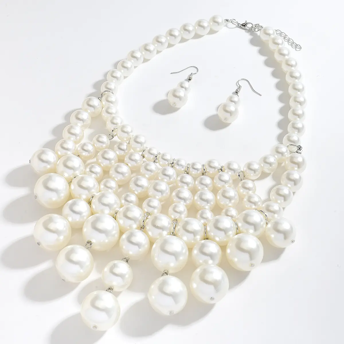 2025新款欧美水晶精致项链女时尚气质珍珠套装多层高级感百搭