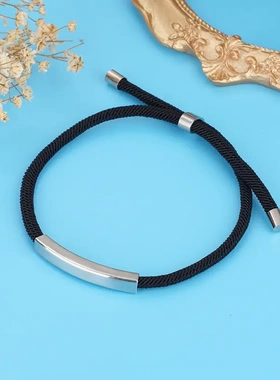 欧美刻字印刷材料不锈钢手链节日礼物广告小礼品钛钢编织饰品