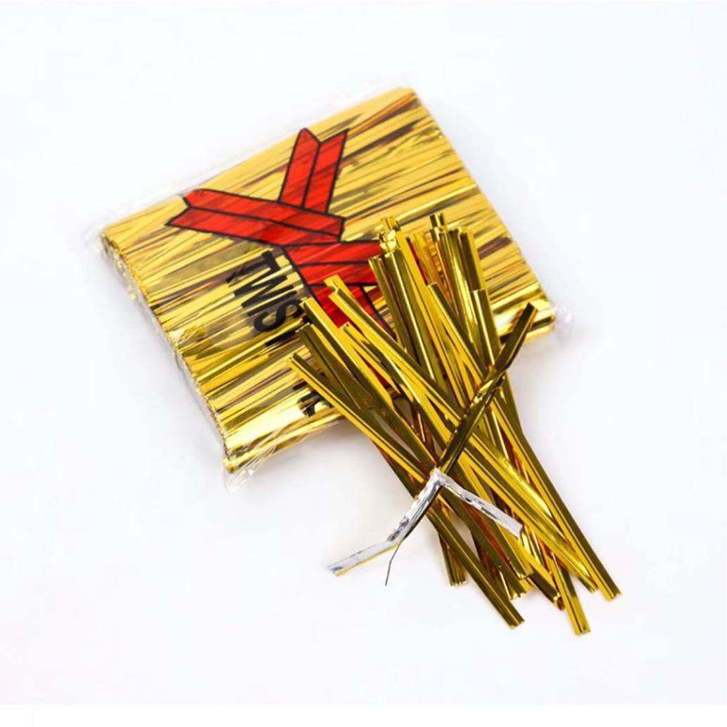 金银色铁丝DIY金属捆扎带绑线面包包装袋收紧扎丝绑丝带封口金线