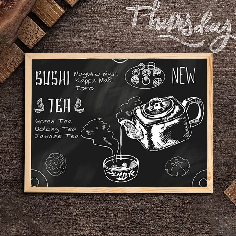 木质小黑板时尚挂式双面留言小黑板手写广告菜单展示牌留言板