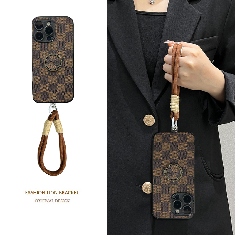 适用小米POCOM6Pro手机壳M6旋转支架M5S背带M5手绳M4Pro斜挎M3皮质m6复古风Lite小众m5s时尚创意防摔高级感