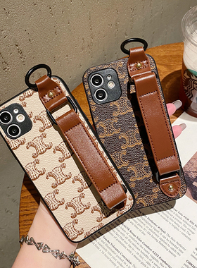 适用OPPO Reno14Pro手机壳13se皮质reno14手腕带11F防丢9/8支架7/6se防摔10pro旅行Reno12便携防摔创意时尚