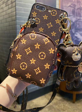 适用三星Galaxys23ultra手机壳s22+斜跨绳s24plus高级感s21复古s20fe零钱包note20小花壳m30s皮质a05s防摔a60