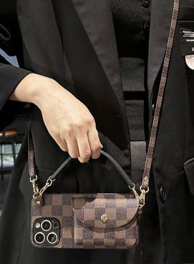 坎宁安适用于vivoX27pro手机壳x23幻彩版斜挎包U3背带绳x20可装卡x9s零钱包x7口红nex小众x21i前后置挎绳T1X