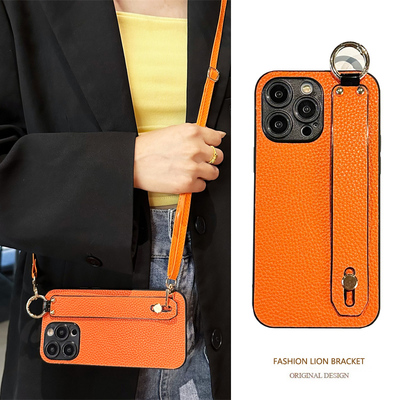 适用OPPOr17pro手机壳15梦境版腕带r11splus斜跨绳r9splus支架r17欧美r15x皮质r11plus高级感r9plus防摔时尚