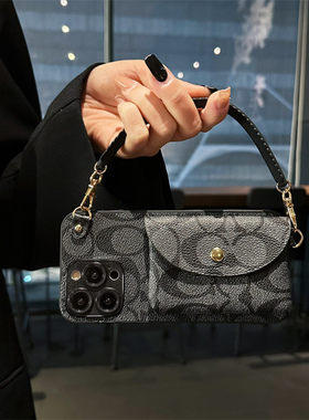 适用三星S25Ultra手机壳S24斜挎S23+带卡夹S21FE卡包A55零钱包a34口红A60s定制a25简约a35挎绳S20防摔可装钱