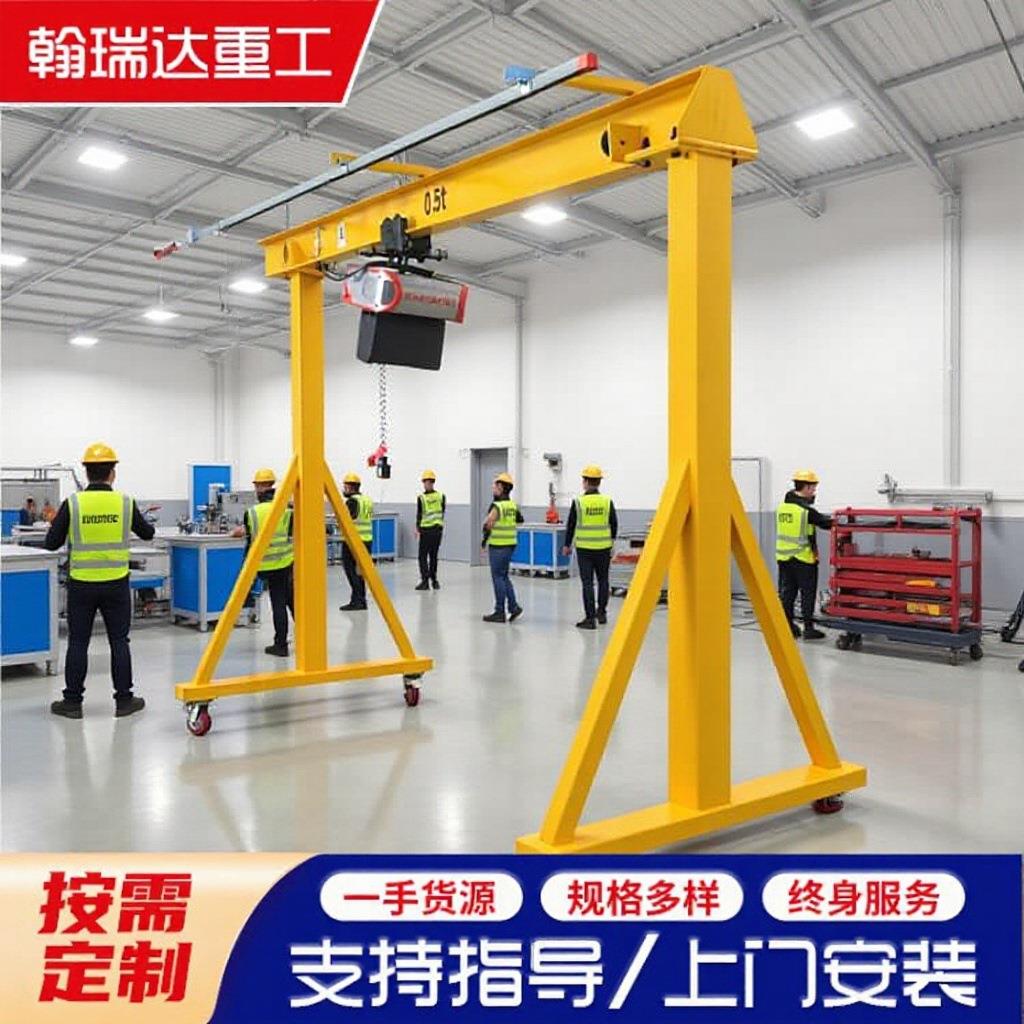 小型电动龙门架起重机无轨道万向移动室内外遥控电动简易龙门架
