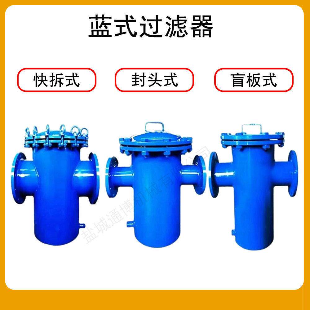 提篮滤网蓝式过滤器滤芯过滤器DN200吊环快开提篮式过滤器