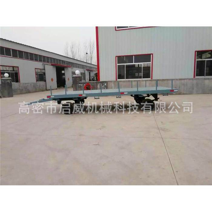 厂家8吨插桩平板拖车板簧减震工具拖车牵引平板拖车厂家供应