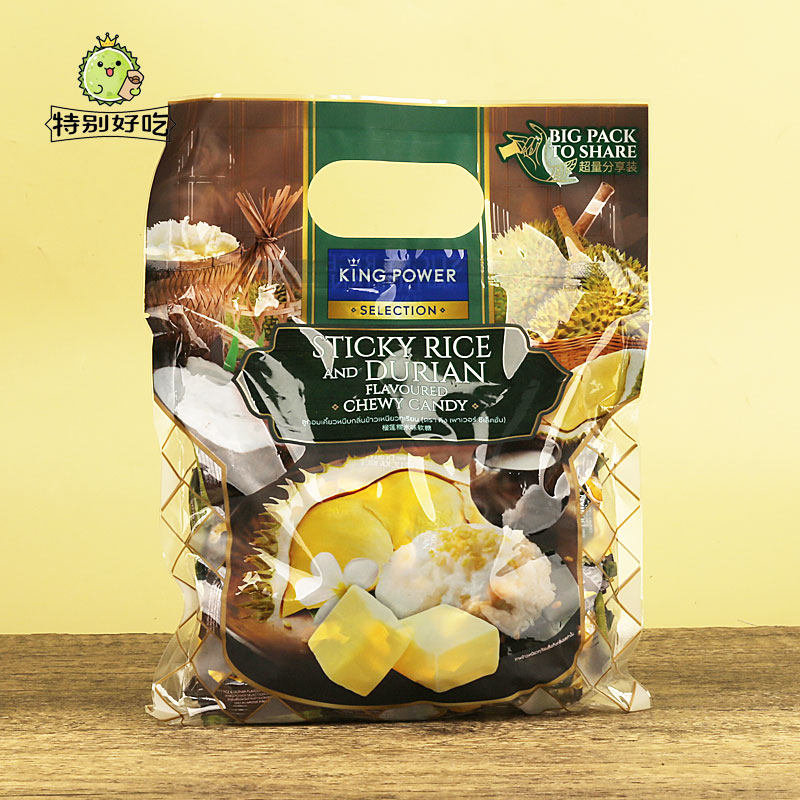 泰国kingpower芒果榴莲味糯米饭奶糖糖果休闲零食280g