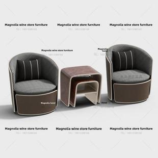 现代休闲单人沙发茶几酒店会所会议室会客接待桌椅美容院贵宾洽谈