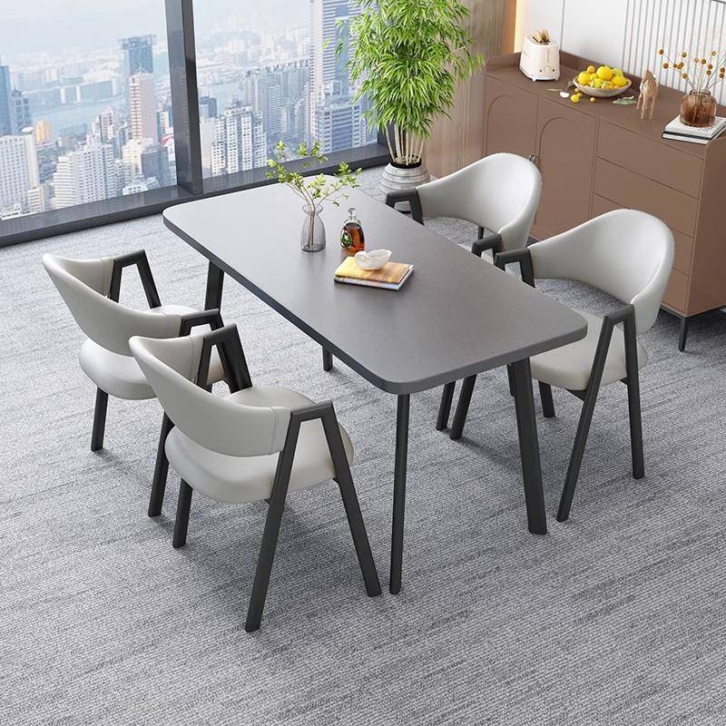 北欧简约长方形桌小户型家用公寓出租房吃饭餐桌简易洽谈桌椅组合