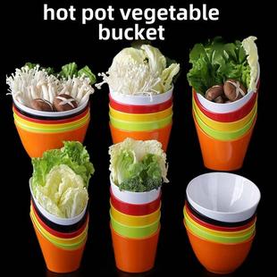 采购产品三聚氰胺蔬菜桶,彷瓷烧烤生菜桶,塑料蔬菜碗,调味斜碗
