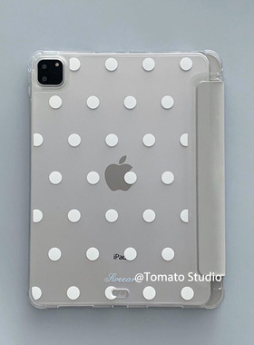 韩国ins古早风白波点元素iPad苹果10代M310.9寸保护套A16平板pro11寸2025全包边air7/6/5带笔槽软壳防摔