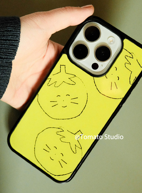 韩国ins可爱有趣黄色番茄欧尼同款苹果17promax保护套iPhone17/16/15/14/13/12全包边11手机壳Xsmax黑新16e