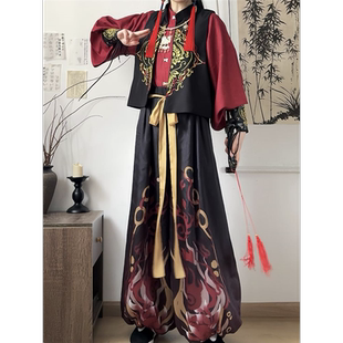 男女同款 汉服成人版 春夏新 cosplay套装 云锦复刻哪吒cos服国风套装