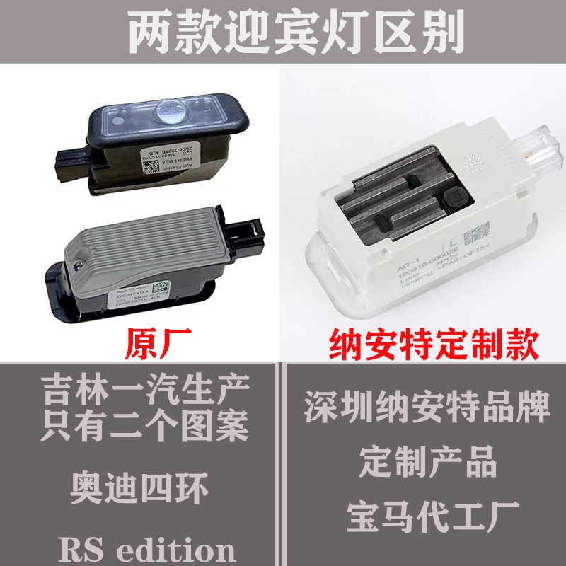 奥迪迎宾灯原厂款A4L/A5/A6L/A7/A8/IQ5LQ7车门照地投影装饰灯改