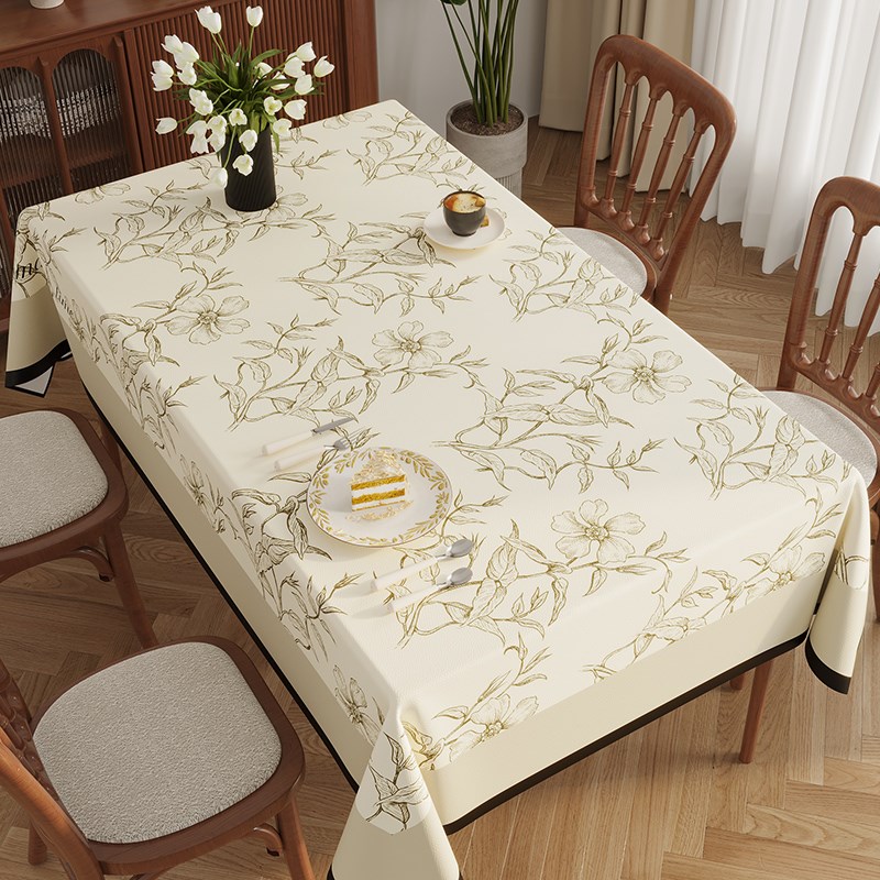 美式桌布免洗防油防水氛围感台布餐桌G布客厅茶几布轻奢高级感桌