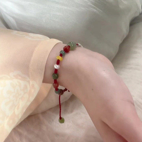 S925纯银葫芦玉髓串珠手绳女生款