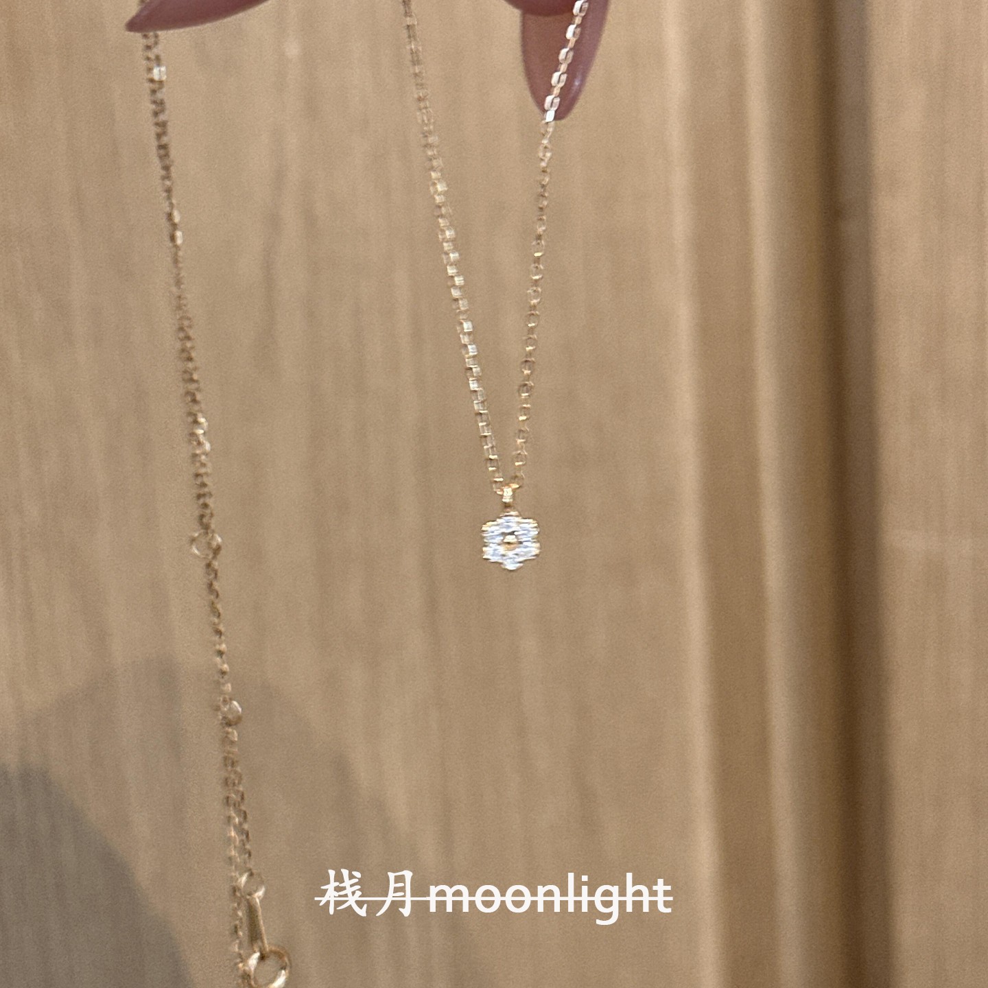 S925纯银满钻迷你花朵项链女2026新款极细款轻奢高级感百搭锁骨链